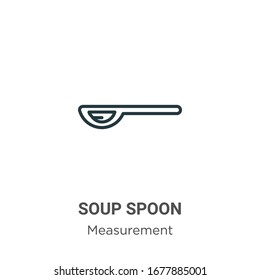 Soup spoon outline vector icon. Thin line black soup spoon icon, flat vector simple element illustration from editable measurement concept isolated stroke on white background