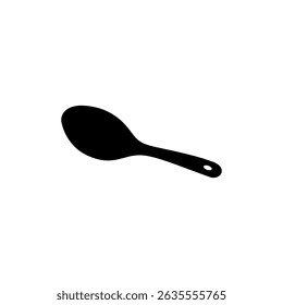 Soup spoon silhouette icon vector flat design.