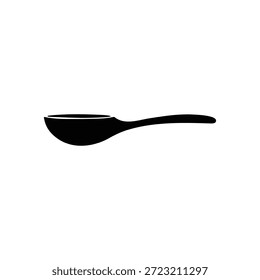 Soup spoon silhouette icon vector flat design.