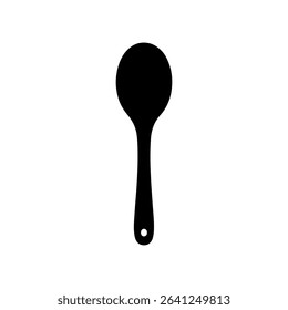 Soup spoon silhouette vector flat illustration on white background.