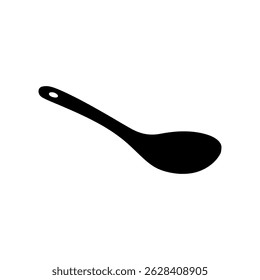 Soup spoon vector flat illustration on white background.