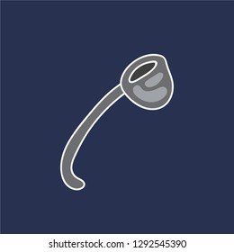 soup spoon vector. hand drawn icon. food tool illustration. editable stroke.