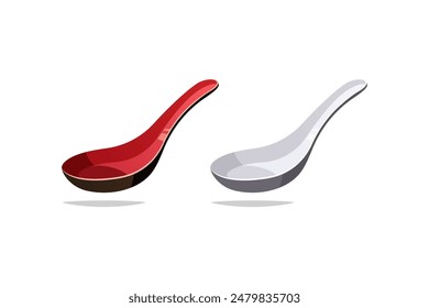 Soup spoon vector isolated on white background.