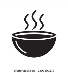 soup steaming stencil icon silhouette vector illustration.
