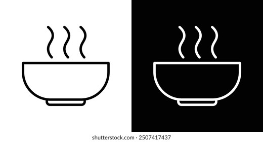 Soup thin line vector icon set.