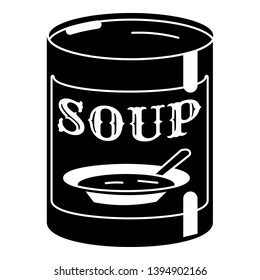 Soup tin can icon. Simple illustration of soup tin can vector icon for web design isolated on white background