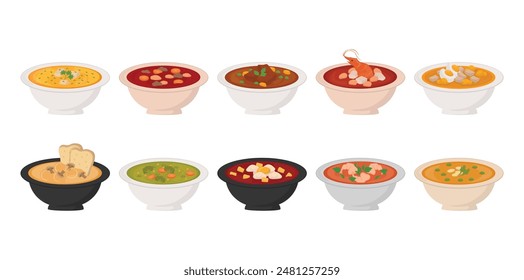 Soup Vector Element Collection Set