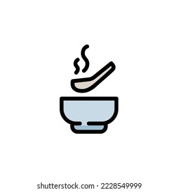 soup vector icon. food and beverage icon filled line style. perfect use for logo, presentation, application, website, and more. icon design color style