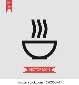Soup vector icon, illustration symbol