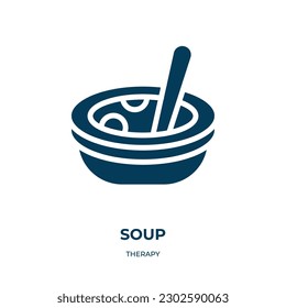 soup vector icon. soup, lunch, food filled icons from flat therapy concept. Isolated black glyph icon, vector illustration symbol element for web design and mobile apps