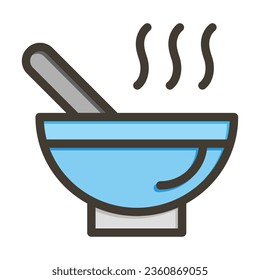 Icono De Colores Llenos De La Línea Espesa Del Vector De Sopa Para Uso Personal Y Comercial.
