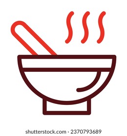 Soup Vector Thick Line Two Color Icons For Personal And Commercial Use.

