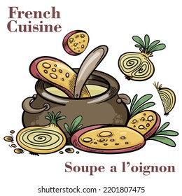 Soupe a l'oignon. Traditional French Onion Soup.