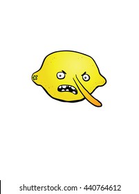 sour cartoon lemon face