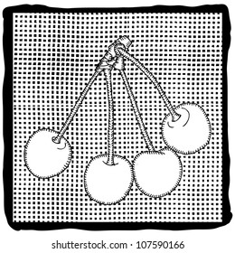 sour cherry woodcut