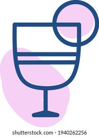 Sour coctail, illustration, vector on a white background