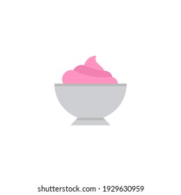 Sour cream bowl icon, color, line, outline vector sign, linear style pictogram isolated on white. Symbol, logo illustration