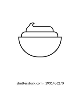 Sour cream bowl icon design isolated on white background