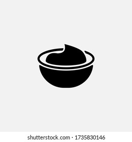 Sour cream bowl. vector Simple modern icon design illustration.