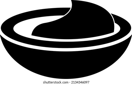Sour cream bowl. vector Simple modern icon design illustration..eps
