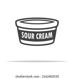 Sour cream cup icon transparent vector isolated