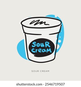 Sour Cream, freehand-style drawing in Doodle style.