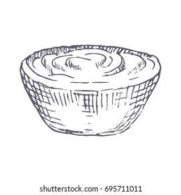 sour cream hand drawn vector illustration. Vector template