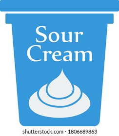Sour Cream Icon. Flat Color Design. Vector Illustration.