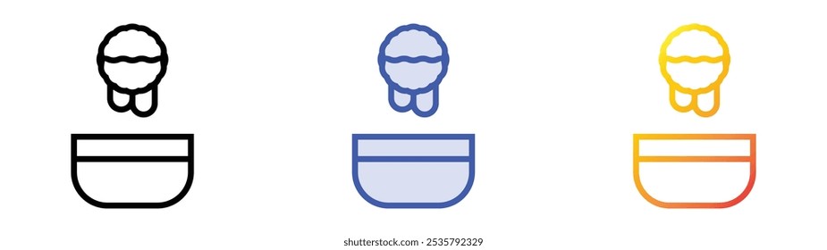 sour cream icon. Linear, Blue Fill and Gradient Style Design Isolated On White Background