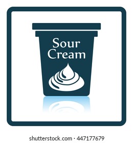 Sour cream icon. Shadow reflection design. Vector illustration.
