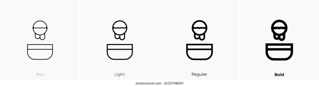 sour cream icon. Thin, Light Regular And Bold style design isolated on white background