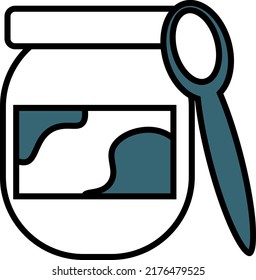 Sour cream jar, illustration, vector on a white background.