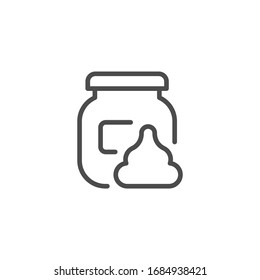 Sour cream line outline icon