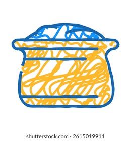 sour cream milk product doodle icon sketch vector. sour cream milk product sign. isolated symbol illustration