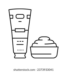 sour cream milk product line icon vector. sour cream milk product sign. isolated contour symbol black illustration