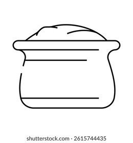 sour cream milk product line icon vector. sour cream milk product sign. isolated contour symbol black illustration