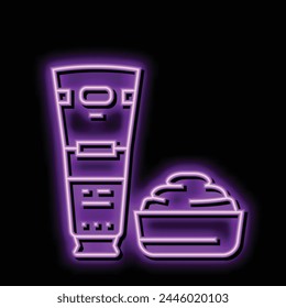 sour cream milk product neon light sign vector. sour cream milk product illustration