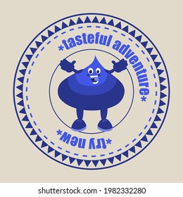 Sour cream in a retro style. Dairy packaging design. Sticker or logo template. Vector label with slogan.