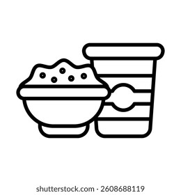 Sour Cream Vector Line Icon Design