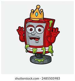 Sour Diesel  Mascot Character Cartoon With Shocked expression. For brand, label, packaging and product. Vector Illustration