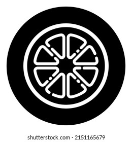 Sour frisches Lemon-Glyph-Flachicon einzeln auf weißem Hintergrund