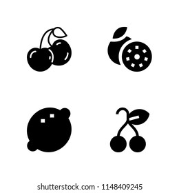 sour icon set. cherries, lemon and cherry vector icon for graphic design and web