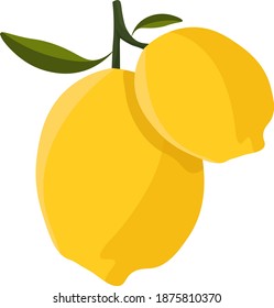 Saure Zitrone, Illustration, Vektorgrafik auf weißem Hintergrund