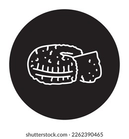 Sour milk adegian cheese black line icon. Dairy product. Pictogram for web page, mobile app, promo.