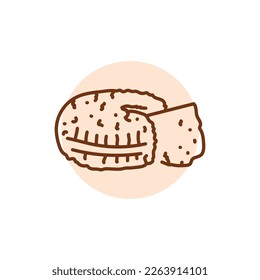 Saure Milch adegian Käse schwarze Linie Symbol. Milchprodukt. Piktogramm für Webseiten, mobile App, Promo.