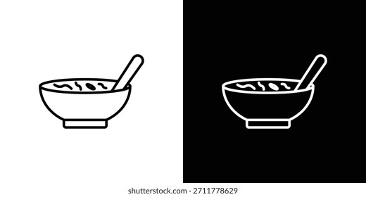 Contorno do ícone de sopa azeda. Pictograma isolado de vetor para web