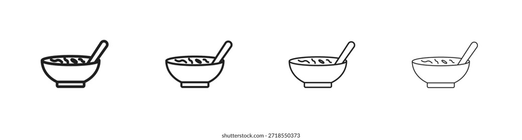 Iconos de sopa agria, conjunto de iconos lineales. Iconos lineales negros de la palma