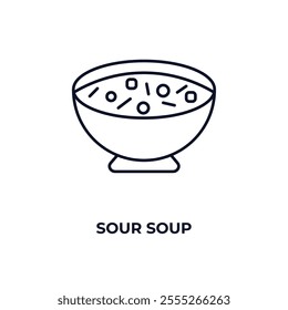 sour soup  outline icon. Linear vector from food concept. Thin line sour soup  icon isolated on white background