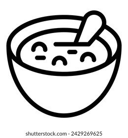 Sour tasting soup icon outline vector. Traditional borsch. Ukrainian food culture
