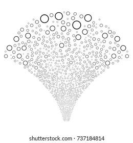 Source of circle bubble icons. Vector illustration style is flat black iconic symbols on a white background. Object stream organized from random pictograms.